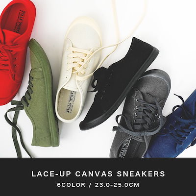 Qoo10 ファッションレター レースアップ キャンバススニーカー シューズ