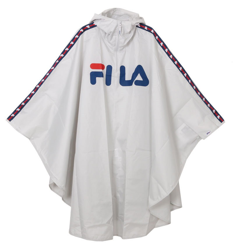 Qoo10 レインポンチョ Fila フィラ レインコート ブランド 無地 おしゃれ ロング カッパ 雨ガッパ 雨 メンズ レディース ポーチ付きポケッタブル 撥水 フェス 雨具 自転車 大人用