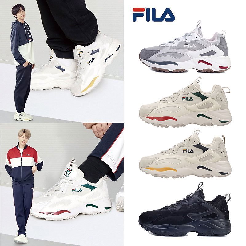 Qoo10 Bts 着用 Fila 1rm Ray Tracer フィラ スニーカー トレッキングシューズ 靴 シューズ レディース メンズ 白いスニーカー ダッドスニーカー