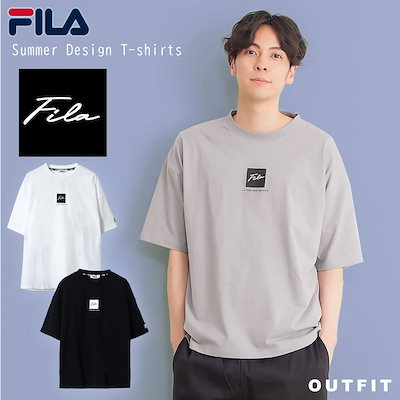 Qoo10 フィラ Fila デザインロゴtシャツ メンズ メンズファッション