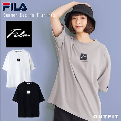 Qoo10 フィラ Fila デザインロゴtシャツ メンズ レディース服