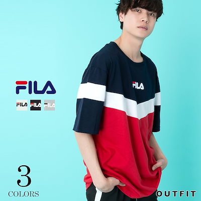 Qoo10 フィラ Fila フィラ メンズ 切替tシャツ メンズファッション