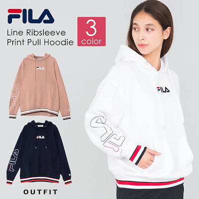 Qoo10 フィラ Fila フィラ ラインリブ袖プリントプ レディース服