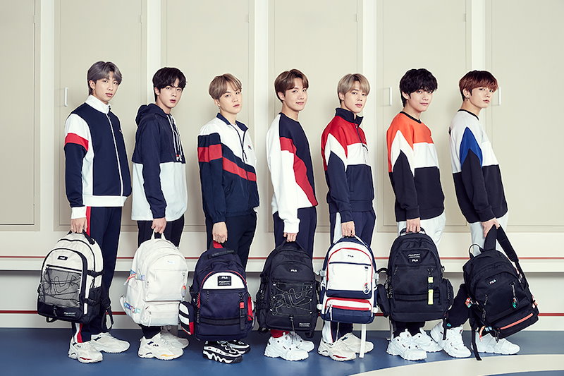 Qoo10 Fila New Backpack With Bts フィラ リュック 韓国正規品 防弾少年団 かばん バッグ 送料無料