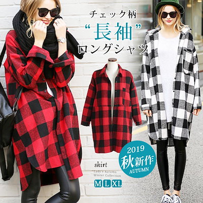 Qoo10 フランネルシャツ 春のアウターにぴったり レディース服