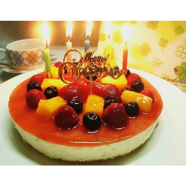 Qoo10 フルーツ彩りレアチーズケーキ 誕生日ケーキ クリスマスケーキ バースデーケーキ スイーツ ギフト
