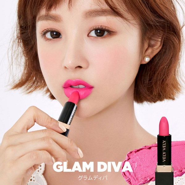 Qoo10 Vely Vely 公式 マットリップスティック 選べる12色 韓国コスメ ルージュ 長持ち リップメイク リップスティック 口紅 マットリップ ぶりブリーブリー