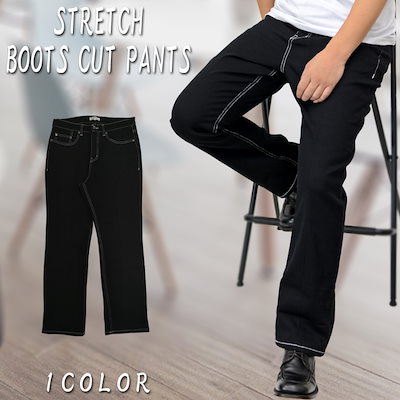 Qoo10 ブーツカット フレアパンツ メンズ スト メンズファッション