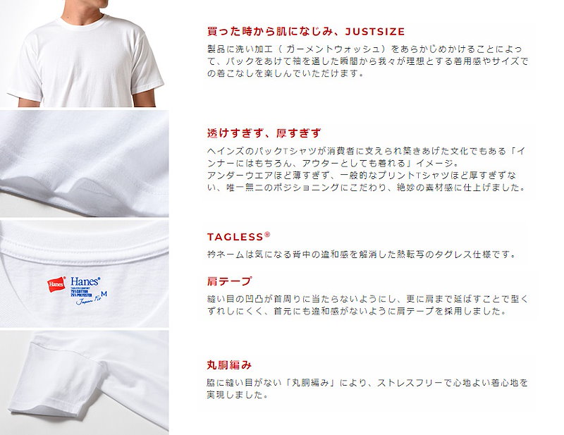 Qoo10 Hanes ヘインズ Tシャツ ジャパンフィット Vネック メンズ レディース ブルーパック 半袖 無地 白 ホワイト 青パック 男女兼用 2枚組 パックt H5225 998