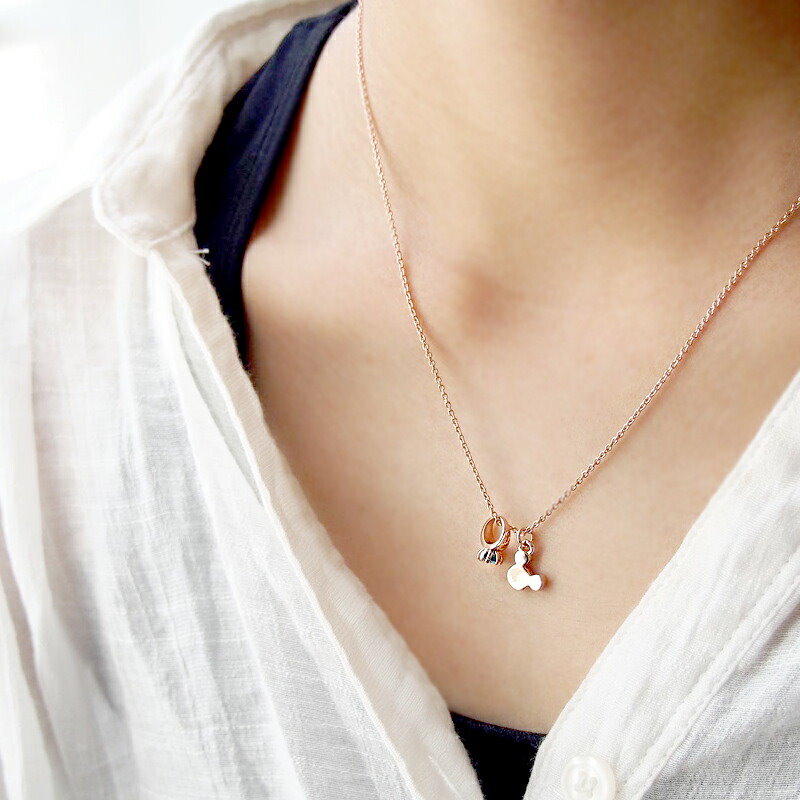 Qoo10 ベビーリング 誕生石ネックレスディズニー