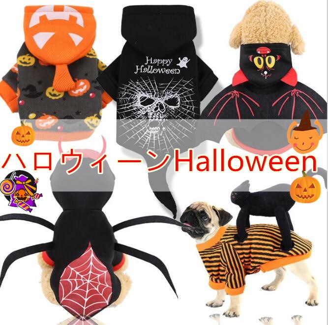 Qoo10 ペットハロウィン かぼちゃ 犬服 仮装