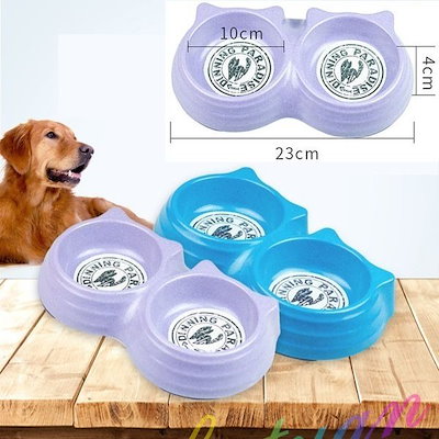 22福袋 犬用品 ペット用食器犬猫用エサ入れボウル自動給水器ダブルボウル付きペット餌水やりウォーター