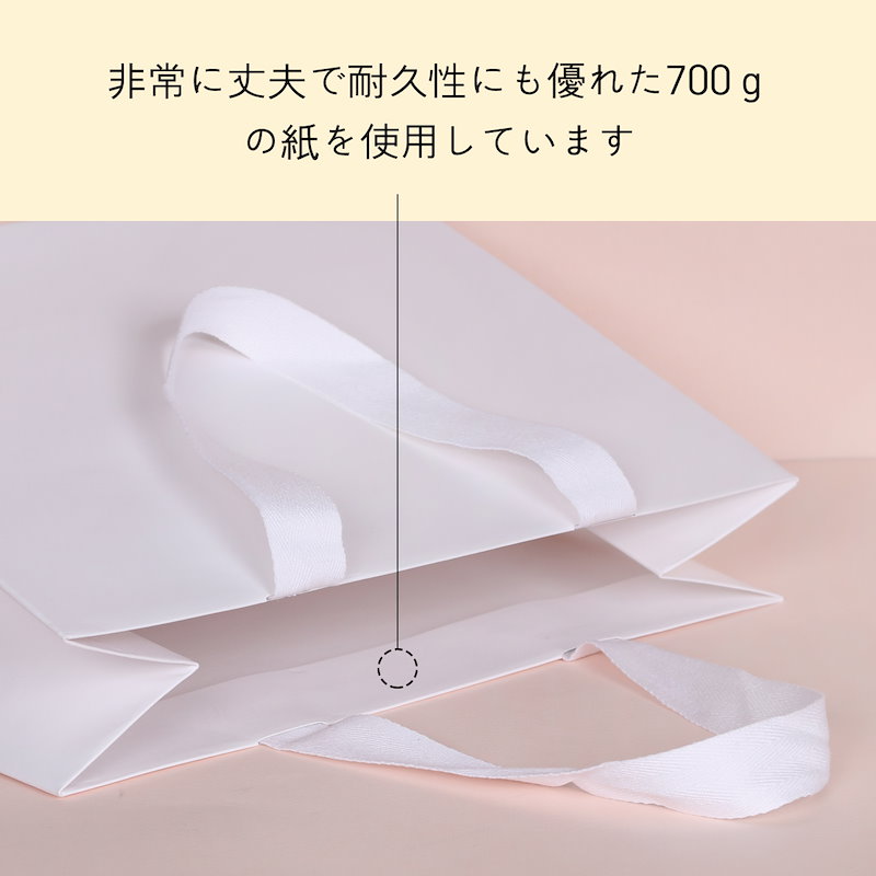 Qoo10] ５枚入り 白 無地 手提げ紙袋 高級プレ