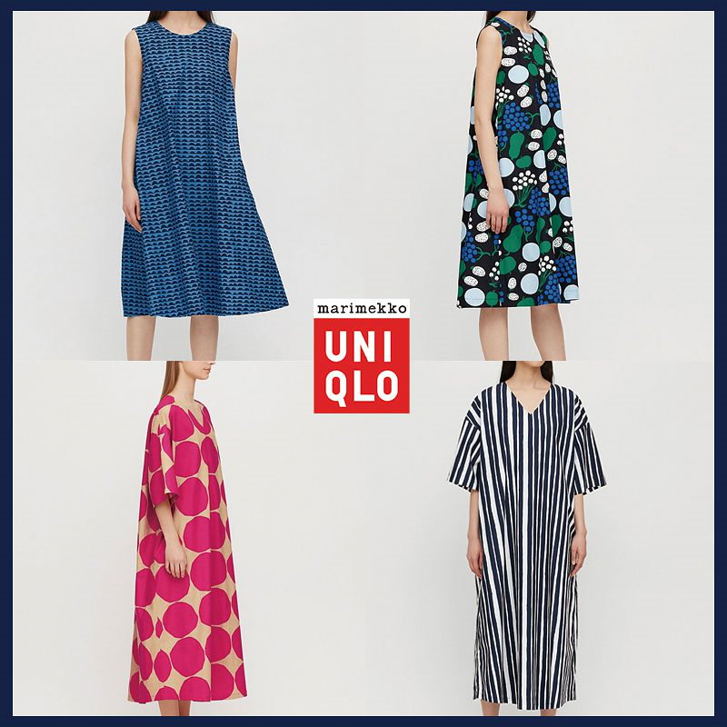 Qoo10 韓国限定コラボ日本未発売 Uniqlo X Marimekko マリメッコ パターン ワンピース 夏 レディース メンズ 韓国ファッション