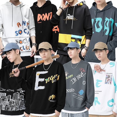 Qoo10 メンズ パーカー 丸襟のパーカー 韓国 メンズファッション