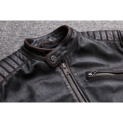 ファッションの ライダースジャケットメンズシングル革ジャン本革レザージャケットブランドバイク防風ブ トップス Www Mb2raceway Com