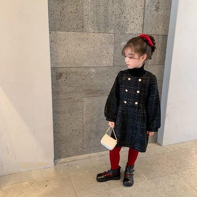 感謝価格 女の子ファッション ラシャコート韓国子供服キッズコート女の子秋服秋冬ロングコートアウターチェック柄ジ Sjemenarna Net