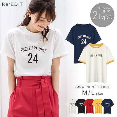 Qoo10 リエディ 選べる2typeスポーティーロゴtシャツ レディース服