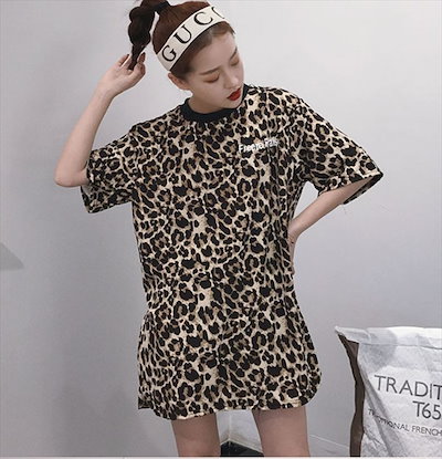 Qoo10 レオパード柄 トップス 韓国ファッション レディース服