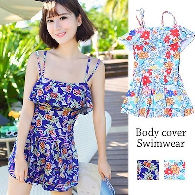 Qoo10 レディース水着 ワンピース水着 花柄 フ レディース服