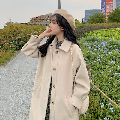 Qoo10 レディース秋冬コート ミドル丈コート レディース服