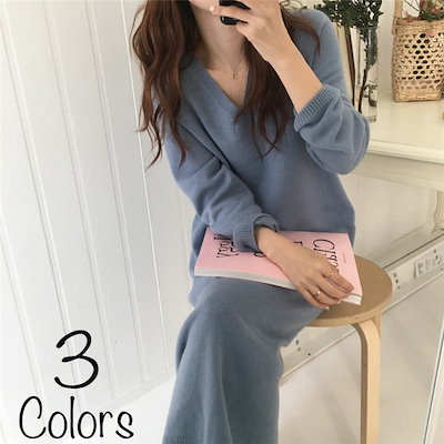 Qoo10 レディース ニット ワンピース 秋冬 女 レディース服