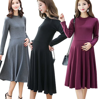 Qoo10 レディース 秋服 冬 長袖 マタニティワ ベビー マタニティ