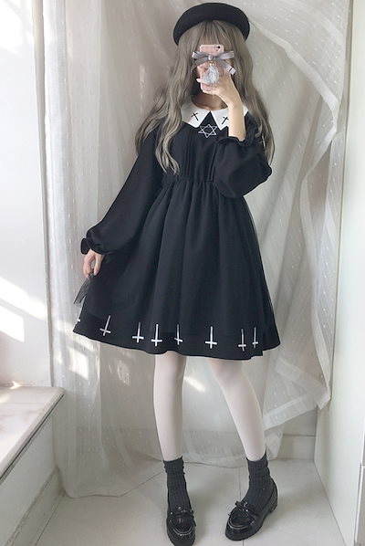 Qoo10 ロリータ 长袖 ゴスロリ ワンピース コ レディース服