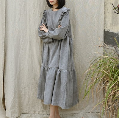 Qoo10 ロングワンピース 大きいサイズ ゆったり レディース服