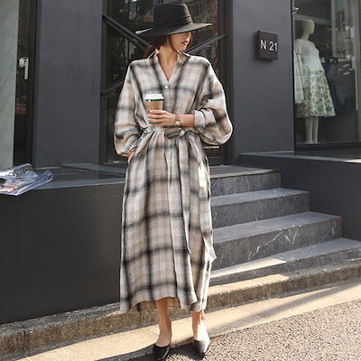 Qoo10 ロング丈シャツワンピース ネルシャツ レディース服 Qoo10 ロング丈シャツワンピース ネルシャツ レディース服