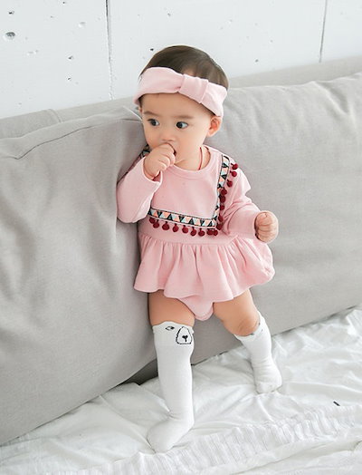 週間売れ筋 女の子ファッション ロンパースワンピースセットターバンポンポン付き長袖ロングスリーブ秋冬ベビー赤ちゃん Www Sjemenarna Net