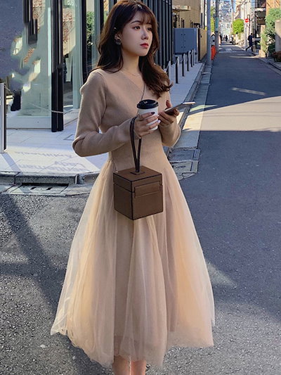 Qoo10 ワンピース レディース きれいめ 冬 ド レディース服