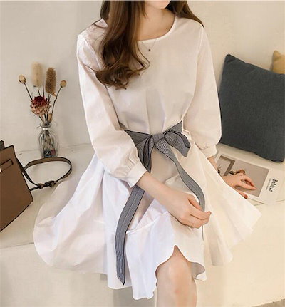 Qoo10 ワンピース 長袖 レース お呼ばれ 膝 レディース服