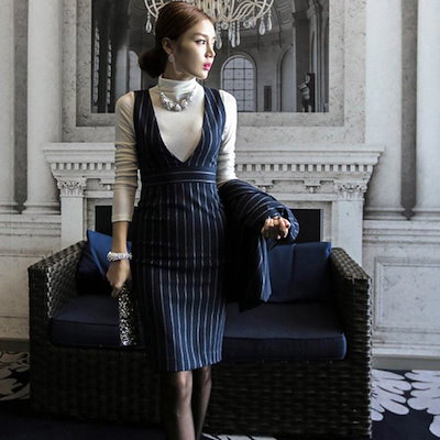 Qoo10 ワンピース 長袖 秋ワンピース スーツコ レディース服