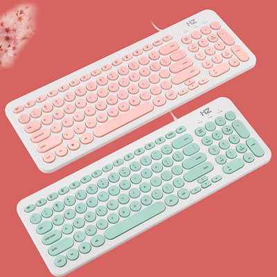 Qoo10 丸いキーキャップキーボードの女の子かわい タブレット パソコン