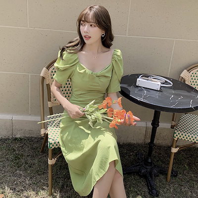 Qoo10 全2色ロング ワンピース 半袖 韓国ファ レディース服 Qoo10 全2色ロング ワンピース 半袖 韓国ファ レディース服