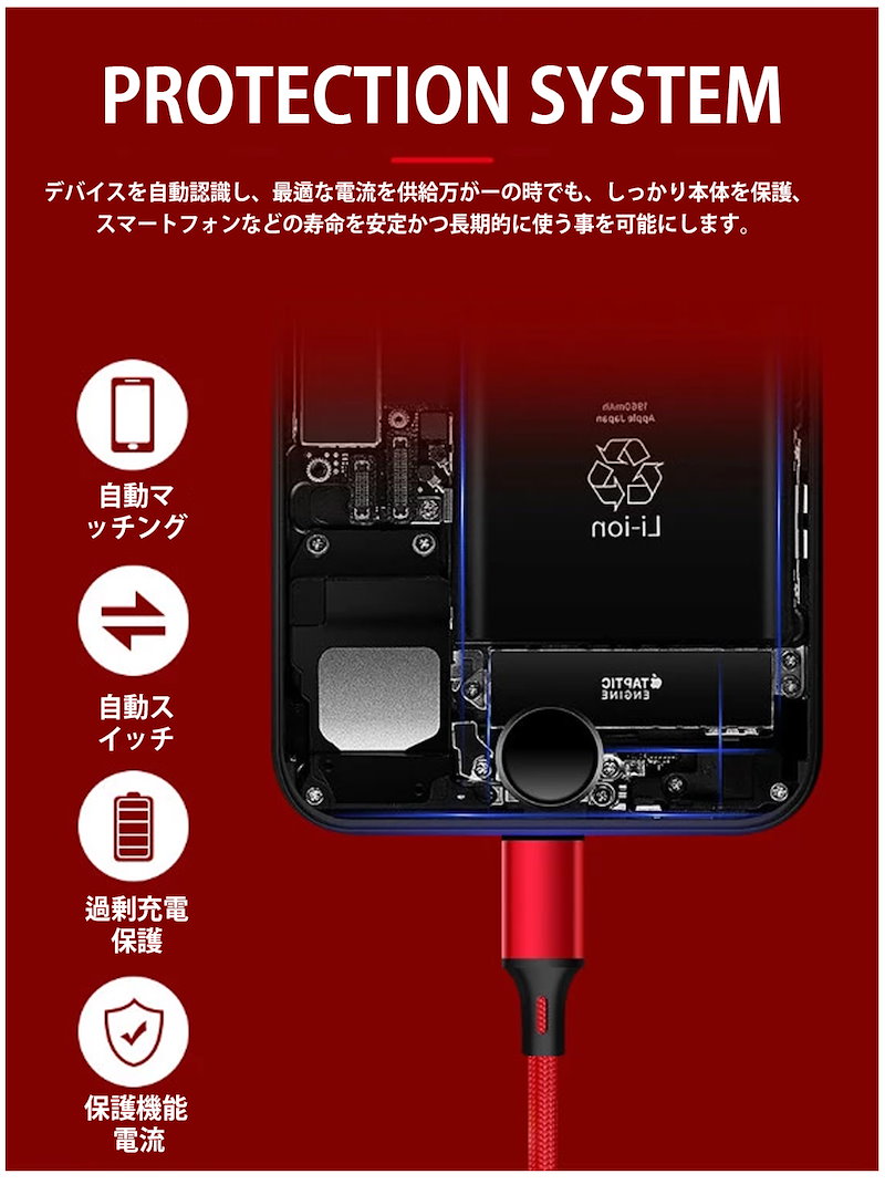 Qoo10] 【3in1】 充電ケーブル 急速充電