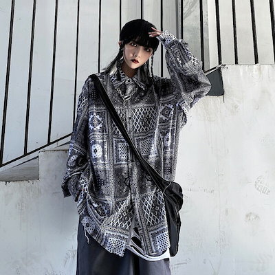 Qoo10 即納あり 柄シャツ バンダナ柄 ペイズ レディース服