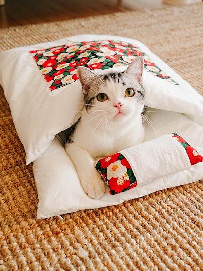 Qoo10 ペット用寝袋 冬寒さ対策 ネコ寝具布団 ペット