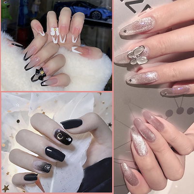 Qoo10 国内発送 ネイルチップ 30枚 24枚 ネイル