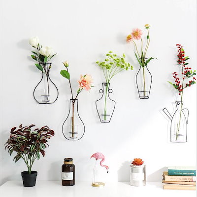 Qoo10 壁掛け 花瓶 ミニ花器 ガラス製 透明 ガーデニング Diy 工具