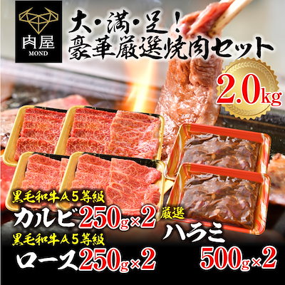 Qoo10 大満足豪華焼肉セット黒毛和牛a5等級カル 食品