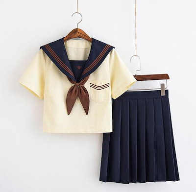 Qoo10 女の子のための薄黄色の日本の制服かわいい レディース服