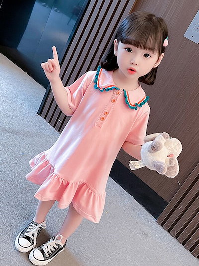 有名なブランド 女の子ファッション 子供服ワンピースキッズ女の子ベビーフレンチスリーブ半袖韓国子供服子どもこども春夏 Emblemsolutions Com