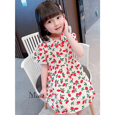 安いそれに目立つ 女の子ファッション 子供服ワンピースキッズ女の子夏韓国こども服花柄半袖ポロシャツワンピース子供ドレス Www Ilas Edu Tt