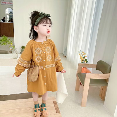 最新の激安 女の子ファッション 子供服ワンピースキッズ女の子長袖ワンピース綿刺繍花柄春服韓国子供服子供ドレスd Www Desalvocontracting Com