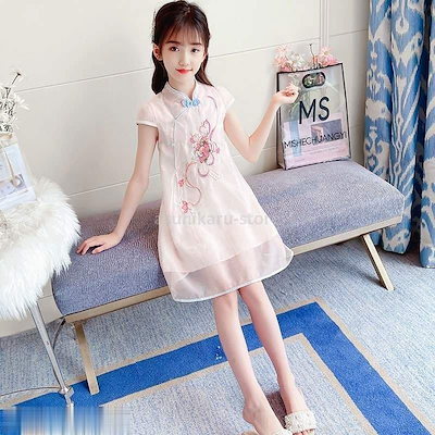 最初の 小動物用品 子供服ワンピース女の子夏服刺繍花柄半袖ワンピース膝丈スカートスイート夏ワンピース Www Ilas Edu Tt