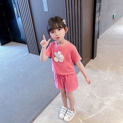 激安正規 女の子ファッション 子供服２点セットキッズ女の子夏韓国こども服花半袖tシャツ ショートパンツカジュアル Www Desalvocontracting Com