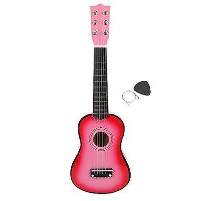 Qoo10 子供用ギター ピンク 楽器