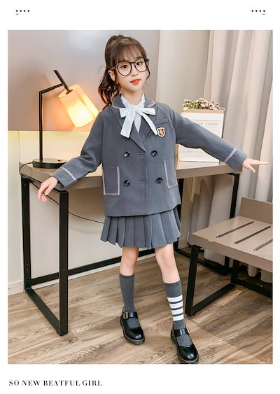 最新の激安 女の子ファッション 小学小学生小学校中学生中学校キッズファッションセットアップjkセット長袖小学生可愛い